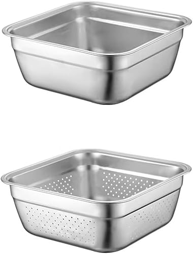 Colador de acero inoxidable, 2 unidades, cesta de escurridor de metal de gran capacidad, para frutas, verduras, escurridor de platos portátil para disponible en Yaxa Guatemala