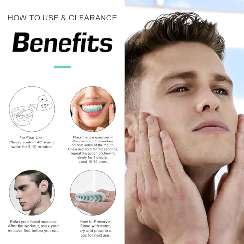 Image of Jawline Exerciser Tool Men&Women,Tones Face,Jaw&Neck,Jaw Exerciser Help Defines Jawline,Jawline Exerciser Helps Reduce Craving Stress Jaw Liner Tools For Men & Women