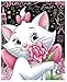 Fipart 5D Kit d'art adulte de peinture de diamant，DIY décoration murale de salon en strass complet。30X40cm chat blanc