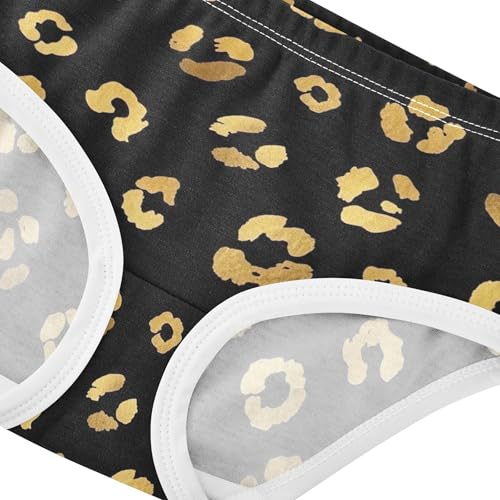 Toddler Girls Underwear 2t Cotton Cute Panties Girl Flower Underpants Briefs Gold Leopard Print Spots Black4