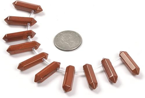 Vista 125 de Cuarzo rosa de 1.28 pulgadas (1.260 in) con piedras preciosas naturales hexagonales para hacer joyas, cuentas de curación de reiki de chakras