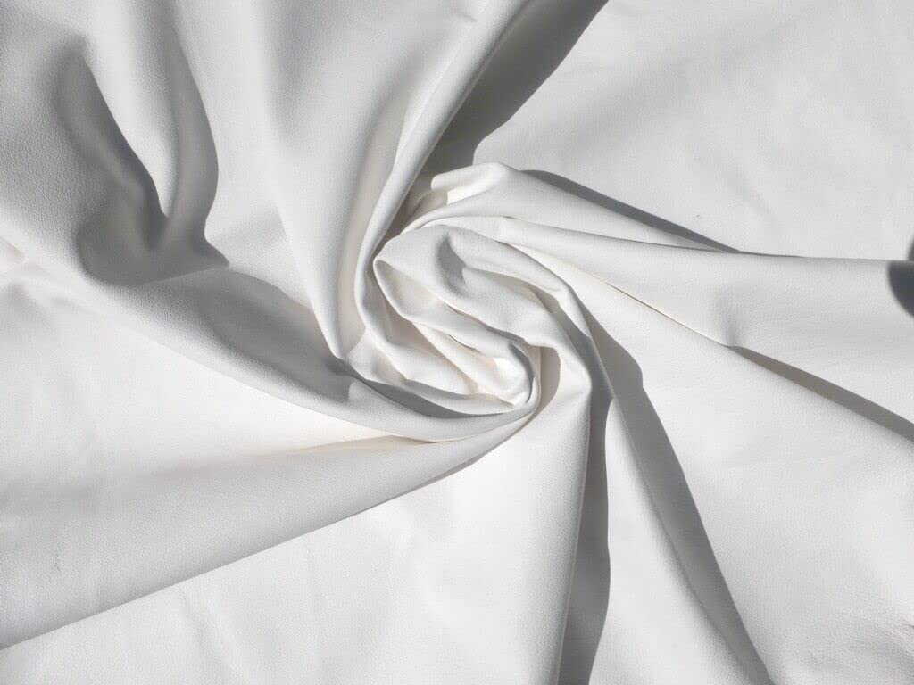 Premium Quality Sheep Skin Whole Nappa Soft Leather Hide - NO Marks & Holes (White)