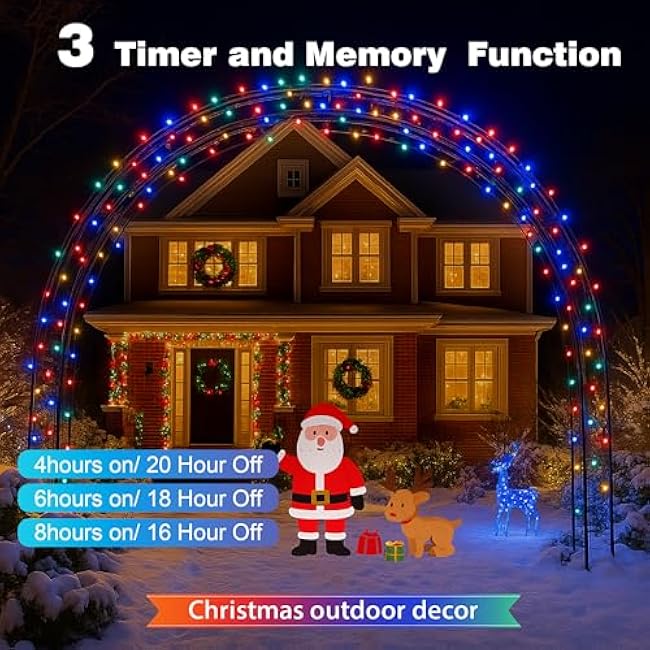 Christmas Lights 1000 LED 328 FT, Waterproof Christmas Tree Lights with 8 Modes, Remote Control 3 Timers & Memory Function Xmas Decorations for House and Holiday (Multicolor)