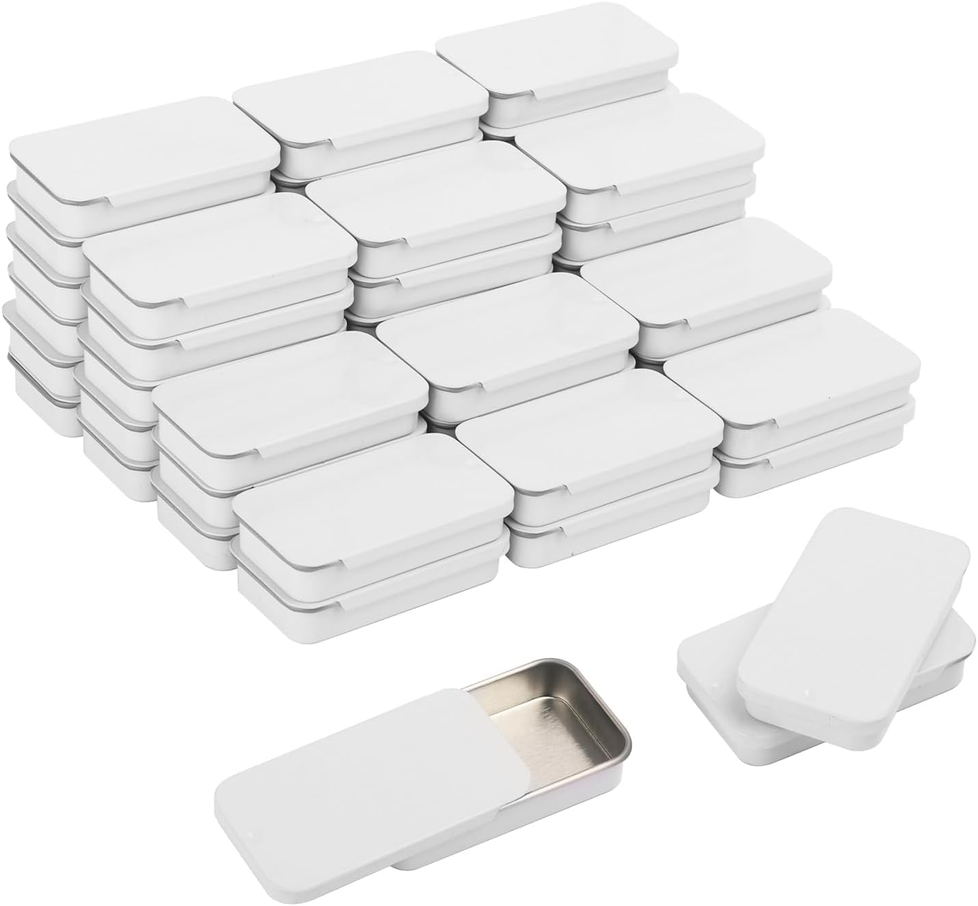 Hunky Dory 24pcs 10gram Aluminium Small Slide Top Tin Lip Balm Rectangular Metal Tins Containers for Solid Perfume Lip Balm, Candies, Jewelry, Crafts Pills, Storage Kit, Cosmetic & Beauty-picture-37