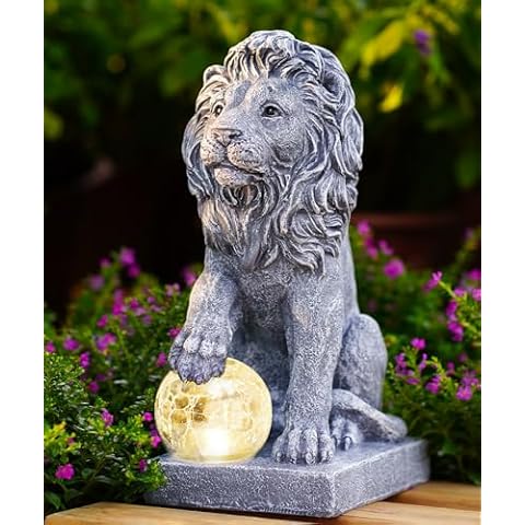 Nacome Solar Guardian Lion Statue for Gardens Cover