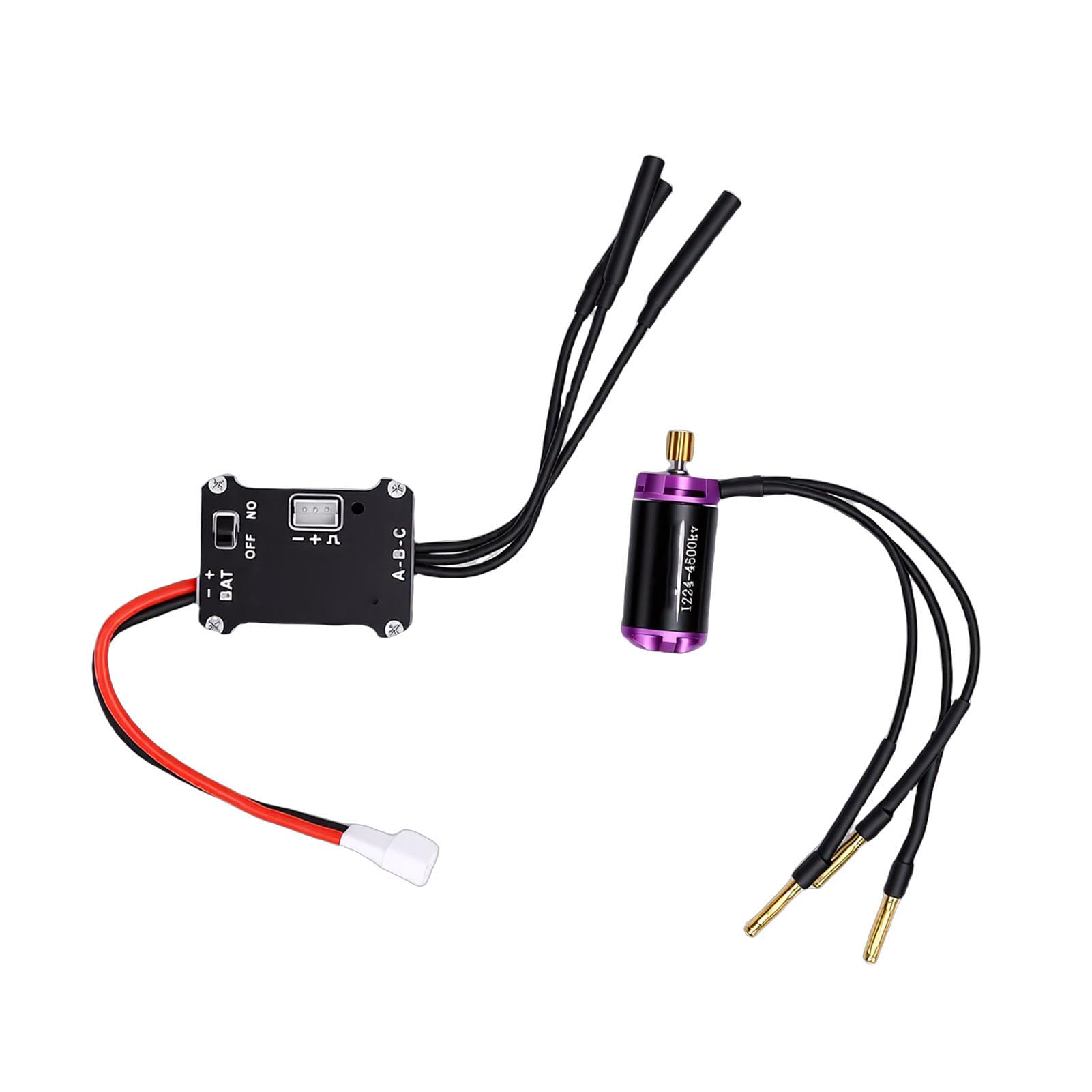 Generic Zestaw Bezszczotkowego Silnika RC ESC z Silnikiem 4500 KV i 25 A ESC do Samochodów Modeli SCX24, Płynna Reakcja Przepustnicy, Solidny Układ Zasilania, Idealny do Jazdy w Terenie