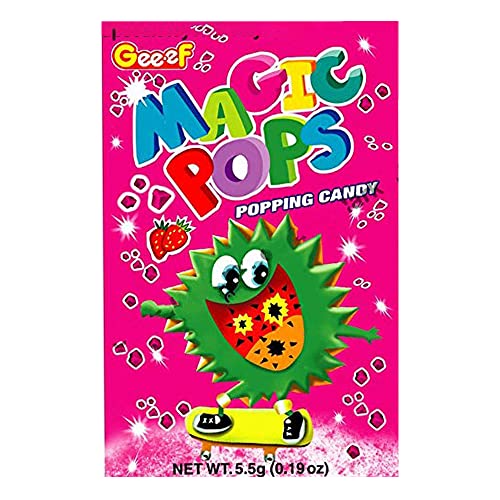 Gee.ef Magic Pops Popping Candy, Strawberry Flavor, 5 g x 40 Pouches, 200 g
