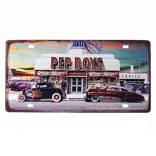 Image of Eazywagon Pep Boys Multipurpose Metal Signs - License Wall Plate, Decorative Car Tag - Ideal for Cafe, Restaurant, Shop, Home, Hotel, Club, Office, Living Area