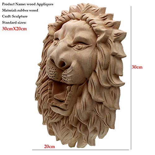 Beefs Woodcarving Lion Head Decal Corner Wood Applique For Home Decoration Maison Accessories Furniture Decor Decorative Long 30Cmx20Cm #TOP1