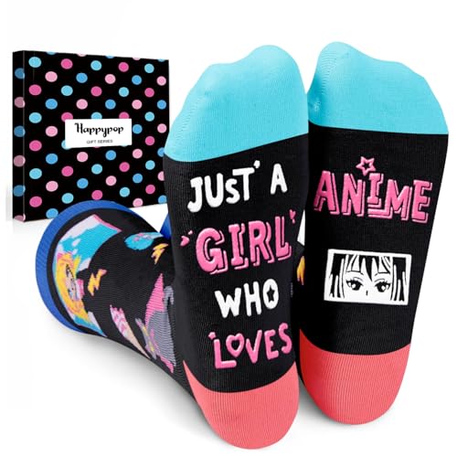 HAPPYPOP Anime Gifts for Teen Girls - Anime Lover Socks for Women Japanese Animation Cartoon Themed Merch