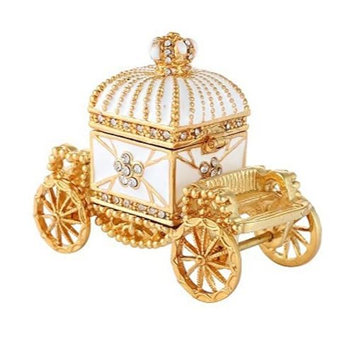 SBZIOJHDR Vintage jewelry box, Creative Carriage Jewelry Box Metal Enamel Home Ornaments Portable Storage(Style1)