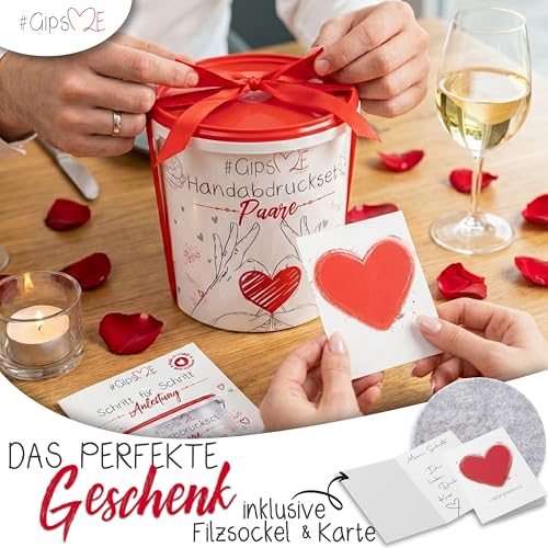 Jadiela GipsME – DAS ORIGINAL - 3D Handabdruck Set für Paare – Gipsabdruck Hände - Partner und Pärchen Geschenke für Frauen und Männer für Valentinstag, Hochzeitstag, Jahrestag Geschenk für Sie und Ihn - Produktansicht 3 | TV | Video | Foto