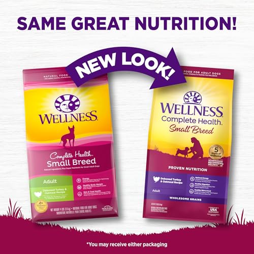 Wellness Complete Health Small Breed Adult Dry Dog Food with Grains and Real Turkey, Natural Ingredients, Omega Fatty Acids, and Probiotics, Made in USA (12-Pound Bag)” - Image 4