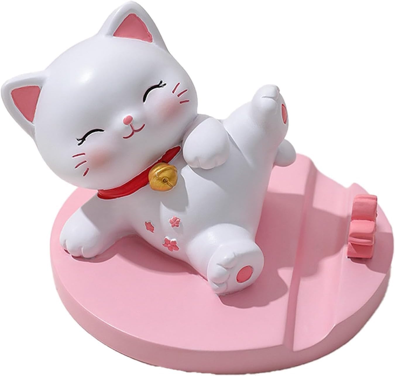 Cute Lucky Cat Phone Stand for Desk – Kawaii Maneki Neko Mobile Holder | Cartoon Cat Phone Holder Stand for iPhone & Android | Desk Decor Gift for Home & Office (Stand 2)
