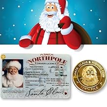2025 Stocking Stuffers for Kids Christmas Gifts Ideas, Santa Claus Lost Sleigh Drivers License ID & Golden Wishing Coins sets, Funny Christmas Gifts for Kids, Toddler, Children, Boys, Girls  Age 3 4 5 6 7 8 Years Old