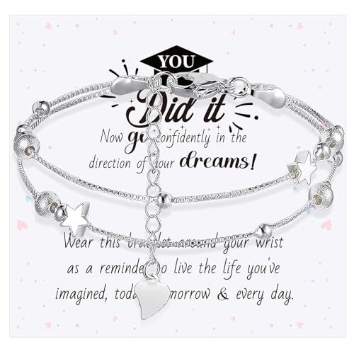 Image of Liliaafar 6 Set Graduation Bracelet Bulk, 2026 Graduation Gifts for Her /Girls /Women, Bracelet with Card Class of 2026 Gifts for Classmates Student