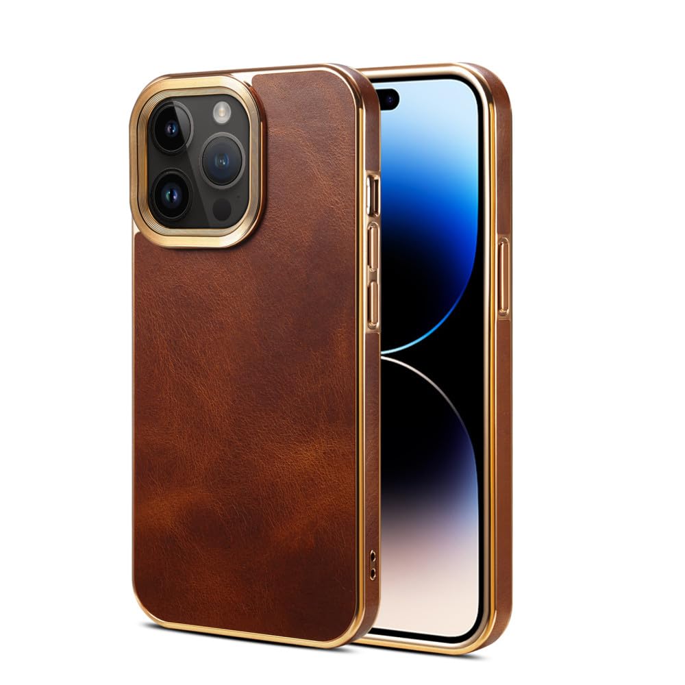 Étui de téléphone en cuir anti-choc pour objectif iPhone - 8