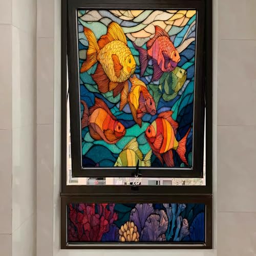 Vinilo Decorativo para Ventana Tropical Coral Landscape 15.7x23.6 pulg miniatura 7