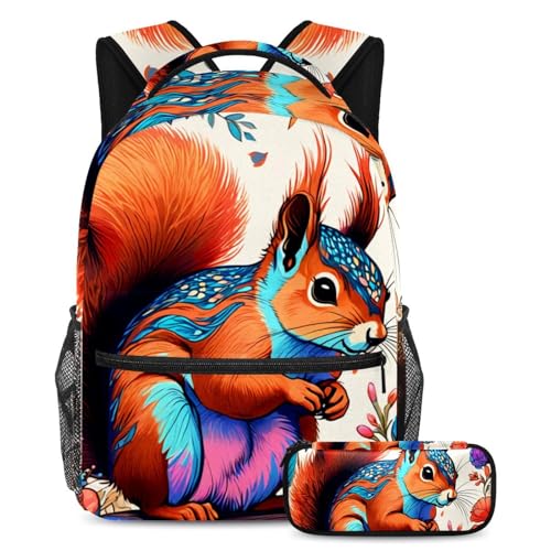 Sac à dos avec trousse motif cerf couleur pour la rentrée scolaire des ados