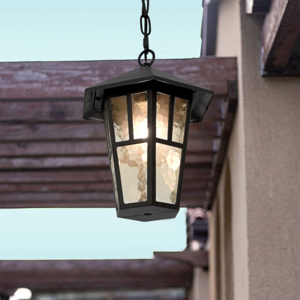 Kraj Zewnętrzne Lampy Wiszące E27 Brąz Wyczyść Szkło Decor Zewnętrzna Wisiorek Światła Dom Ganek Patio Na Zewnątrz Pokładu Garaż Przednie Drzwi Ogród Domu Altana Dachowa
