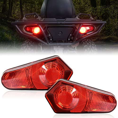 SAUTVS Red Tail Lights Housing for Polaris Sportsman RZR ACE 05-25, Rear Brake Stop Lamp Lense Cover for Polaris Sportsman 450 500 800 RZR ACE 2005-2025 Accessories (2PCS, Replace #2411153 & 2411154)