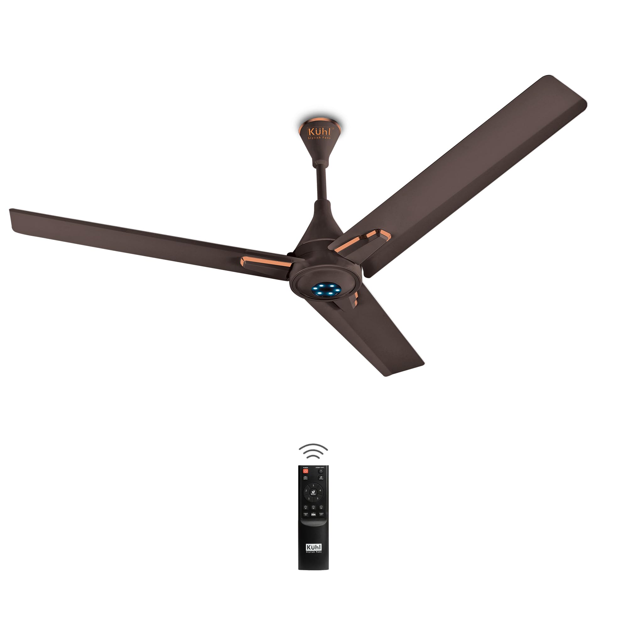 KUHL Arctis A7 1200 mm BLDC Fan I 370 RPM I Only 29 W I Saves up to 65% Electricity | BEE 5 Star Rated I Decorative Trims I High Air Delivery I 6 LED Speed Indicators | 5 Year Warranty | Espresso