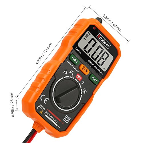 Epsilont EPS1000MM Digital Multimeter, Auto-Ranging Digital Measuring instrument Ac Voltage Detector Amp Ohm Volt Meter Multi Tester Diode with Backlight LCD Display - Thumbnail 7