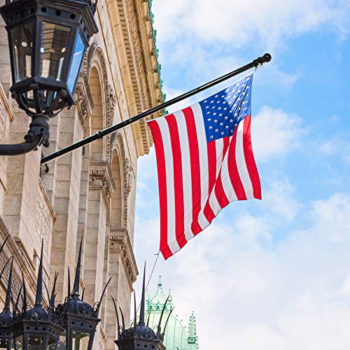 Chrider Flag Pole Kit, 6Ft Flag Pole With Bracket, Flagpole Kit American Flag With Pole Holder, Stainless Steel Outdoor Flag Pole For House Roof Garden Yard Truck (Black Flag Pole With Black Bracket) #TOP5