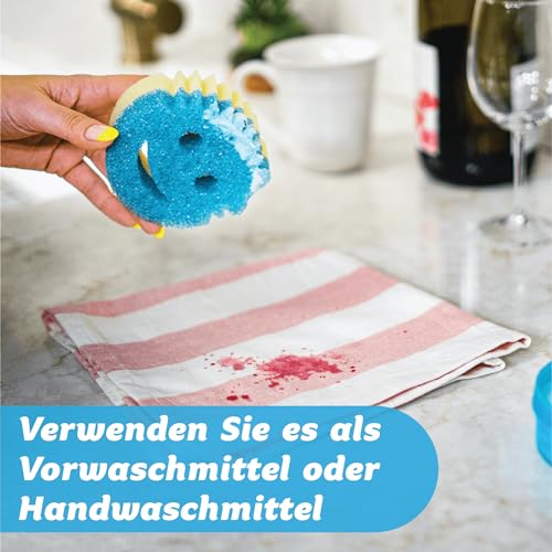 Scrub Daddy Powerase Gel Teppichreiniger und Fleckenentferner – für Kleidung, Teppich- und Polsterreiniger Sofa Paste für Leder, Autoteppich, Couch - Reisewaschmittel inkl. Scrub Mommy Schwamm