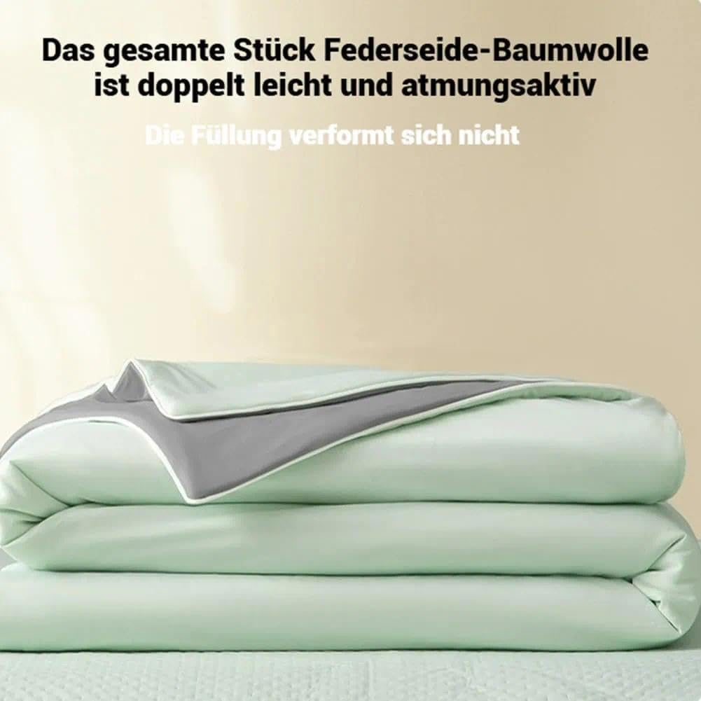 Kühldecke Bett aus Eisseide – Selbstkühlende Sommerdecke, Leicht, Atmungsaktiv, Dünn, Schlafdecke für Sommer(Hellgrün,200 * 230cm)