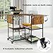 PUNCIA Movable Corner Heat Press Table with Vinyl Roll Holder Heavy Duty Heat Transfer Stand with Foldable Table Rolling Heat Press Cart DIY Craft Workstations for Cutting Machine