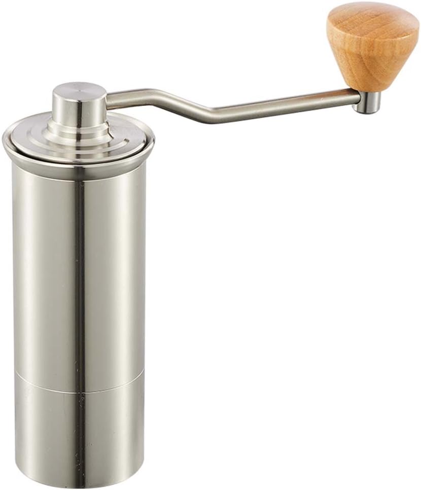 XEOLEO Manual Coffee Grinder Conical Burr Mill Hand Coffee Miller Coffee milling Machine Aluminum (Silver, 45mm)