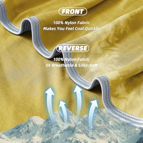 Image of inhand Cooling Throw Blanket (50 inchx60 inch), Cooling Blankets for Hot Sleepers, Absorbs Heat to Keep Adults Cool for Summer Nights Sweats, Thin Cold Lightweight Blanket for Couch Bed, Ginger Yellow