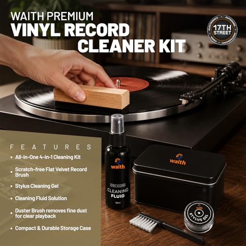 Image of Sony PS-LX5BT Fully Automatic Two-Speed Belt Drive Turntable - DC Servo Motor, 33-1 /3 & 45 RPM, Bluetooth & RCA Output, Aluminum Platter and Tonearm with Waith Premium Vinyl Record Cleaner Kit, Bundle