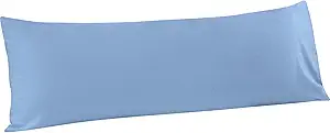 FLXXIE Body Pillow Cover - Super Soft Microfiber 20x54 Body Pillow Case - Envelope Closure, Wrinkle, Stain Resistant Sky Blue Body Pillow Cover, 20x54, Sky Blue