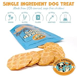 Chicken Chips for Dogs  Crunchy Chicken Dog Treats for Training  Single Ingredient Dog Treat  Dried Chicken Treats for Dogs  100 Chicken Breast Dog Treats Allnatural  12oz  Cucciolini Doodles Chicken chips for dogs  crunchy chicken dog treats for training  single ingredient dog treat  dried chicken treats for dogs  100 chicken breast dog treats all natural  12oz   cucciolini doodles