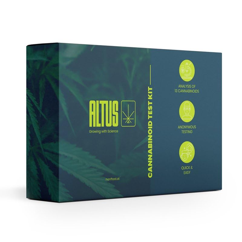 Cannabinoid Cannabis Hanf Analyse-Set für Probenversand und Laboranalyse mit Zertifikat. Δ9-THC, Δ8-THC, THC-A, CBD, CBD-A, CBG, CBG-A, CBN, CBC, THCV, CBDV, CBDV-A, 9R-HHC, 9S-HHC (1 Analyse)