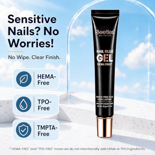Image of Beetles 20g UV Nail Glue, Hands-Free Soft Nail Tips Glue, HEMA Free, 1 Pack