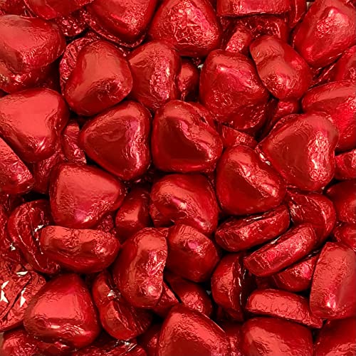 100 x Red Foiled Hearts (Valentines) Share Bag by The Gourmet Sweet Company
