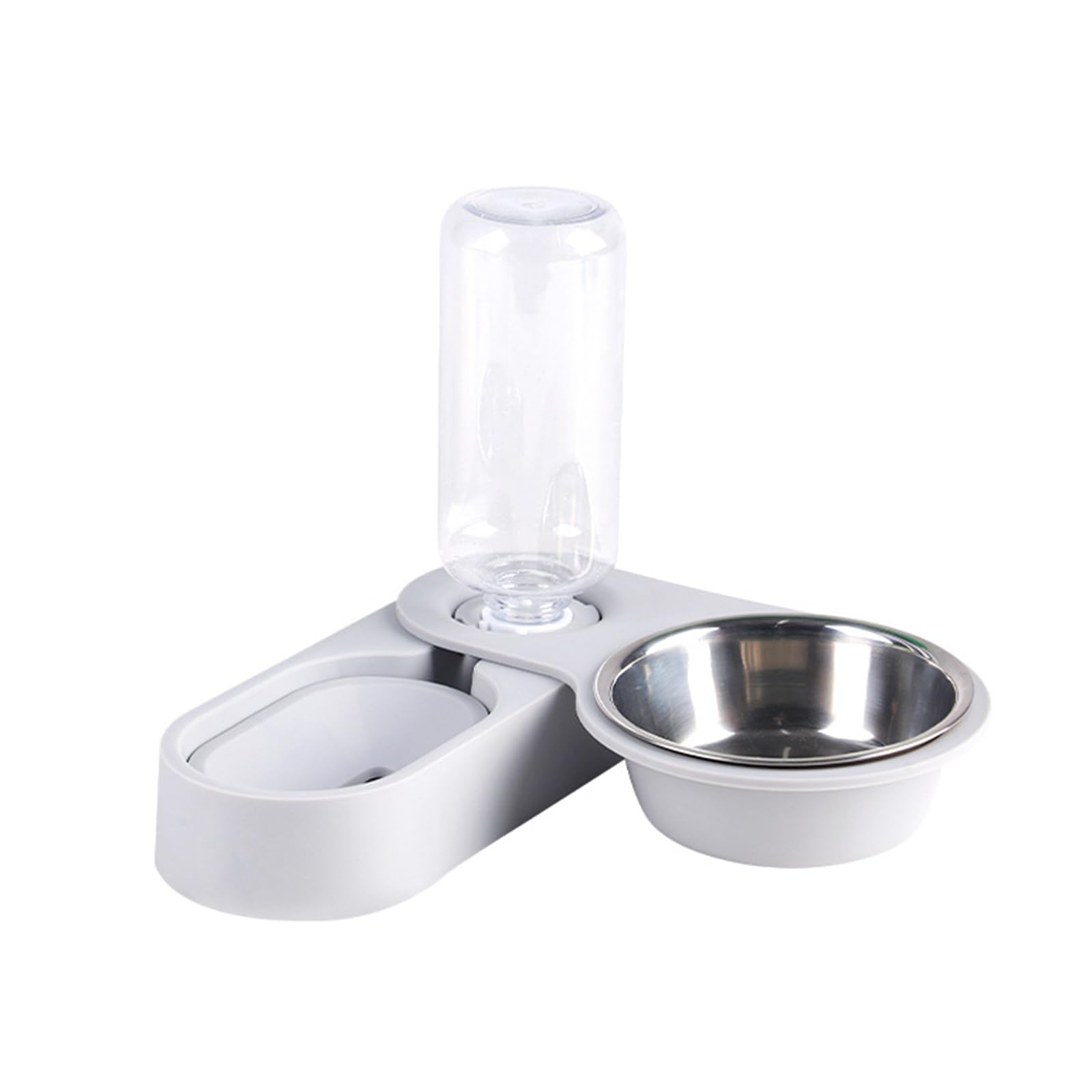 Zeiwohndc Small Dog Automatic Feeders 18oz Water Dispenser for Cage Fountains Pet Food Bowl for Small Animals Bottle for Cage with Stand Quiet Automatic Fountains Dispenser for Indoor Cats