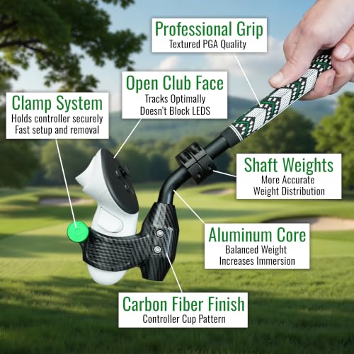 Image of DeadEyeVR - DriVR Ace - Golf Club for Quest - Realistic VR Golf Simulator Handle - Weighted VR Golf Club Grip for Enhanced Play