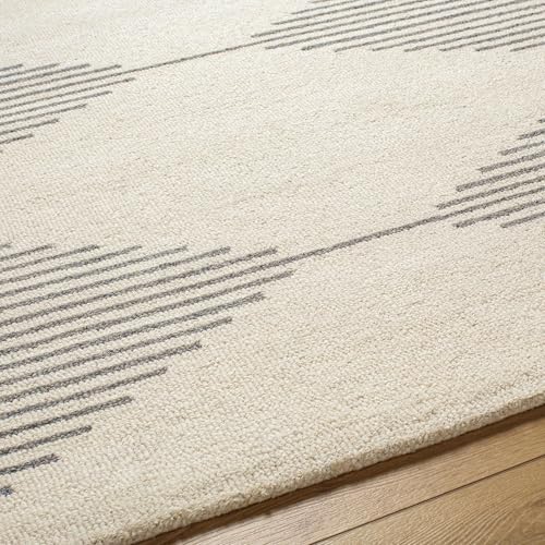 Image of Hand Tufted Wool Carpets Anti Shedding Rug Modern Carpets for Living Room Size 5x8 Feet