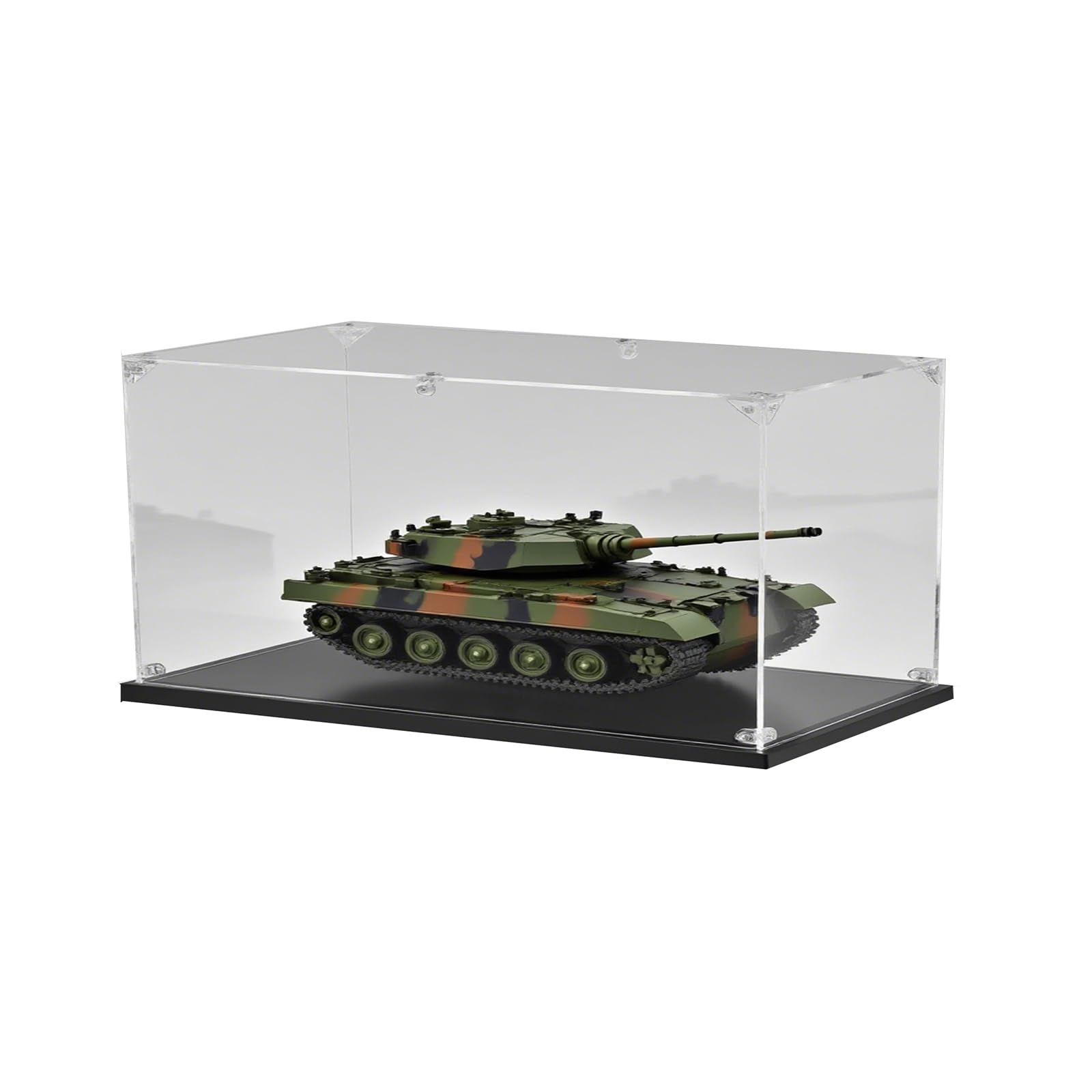 Acryl Vitrine 35x25x20cm 3MM Verdicket Vitrine Box Acryl mit schwarzer hölzerner Basis, Staubdichte Schaufenster klar Display Case,für 75375 21319 75380 42204(13.8x9.8x7.9Inch/35x25x20CM)