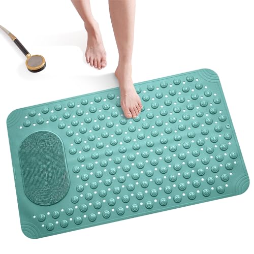 La Mejor Selección de Tapete para regadera disponible en línea para comprar. 49 HEKE Tapete de Ducha, Tapete de Baño No Desenfundable con Ventosas Y Orificios de Drenaje, Alfombrilla para Pies para Bañera Y Ducha, 36,5x69cm (Mars Green)