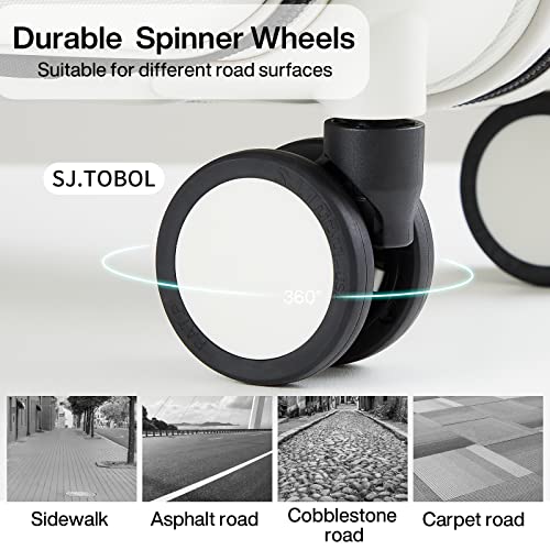 Hanke 20 Inch Expandable Carry-On Luggage with Wheels PC Hard Shell Suitcases Lightweight Front Opening Tsa Luggage Travel Suitcase Woman Men(Smoke White) - Image 6