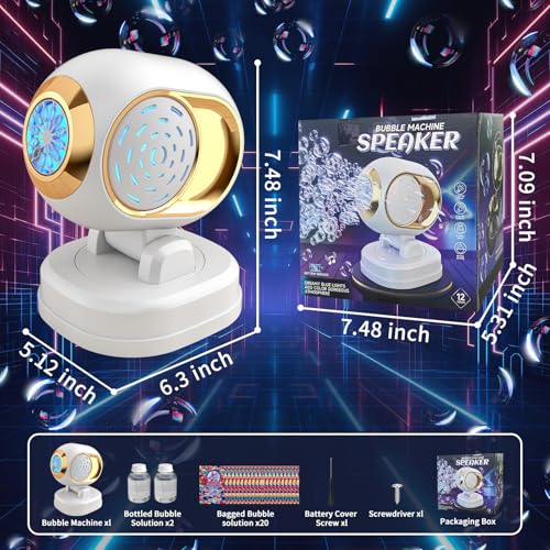 Deserthome Bubble Machine, Automatic Bubble Machine for Kids Parties Toddlers, Bubble Blower Machine Bubble Maker Battery Operated, Great for Wedding Birthday - Halloween Outdoor Bubble Toy, White - Image 3
