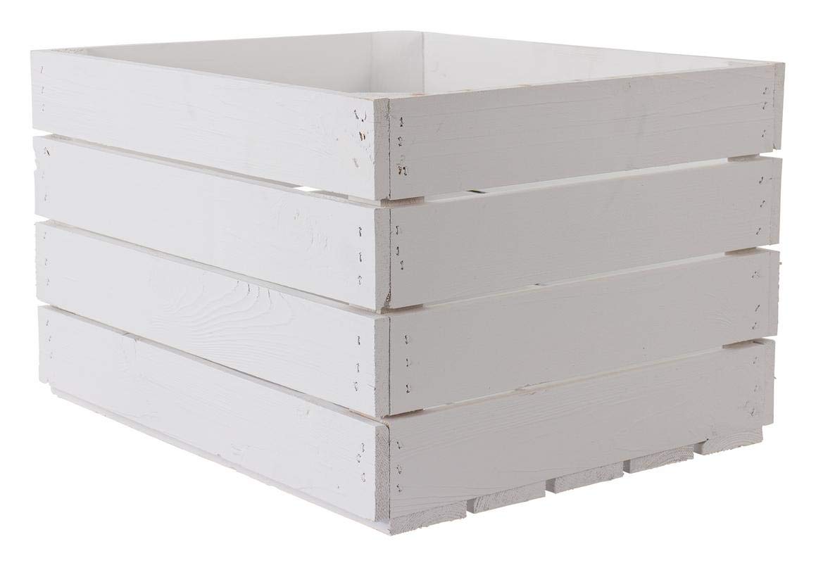 4 neue weiße Obstkisten 50cm x 40cm x 30cm Holzkiste standard mittelgroß Weinkisten Geschenkkisten Landhaus Geschenk Box Regal klassisch DIY