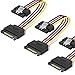 Price comparison product image SATA Power Extension Cable, Benfei 3 Pack 15 Pin SATA Male to Female Extender Cable Cord Adapter for Hard Drive Disk, HDD, SSD, PCIE, 20cm