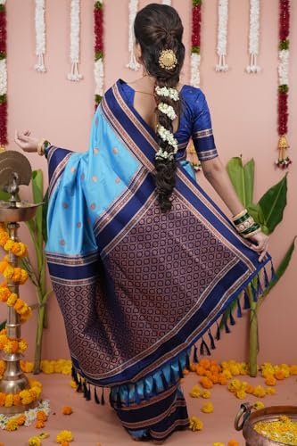 Image of SGF11 Women's Kanjivaram Pure Soft Silk Saree With Unstitched Blouse Piece