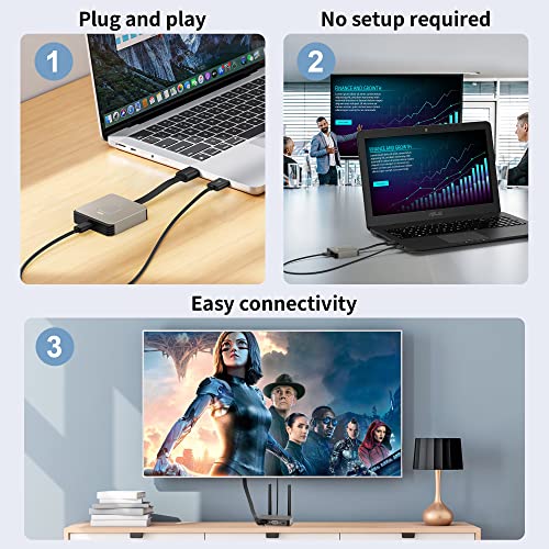 Image of Wireless HDMI Transmitter and Receiver 4K, Wireless HDMI Adapter Plug & Play 2.4 /5GHz Streaming Video /Audio from Laptop, PC to HDTV /Projector /Monitor